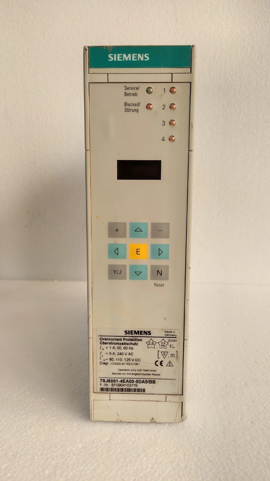Siemens 7sj6001 / 7SJ6005-4EA00-0DA0/BB Over Current Protection  Relay